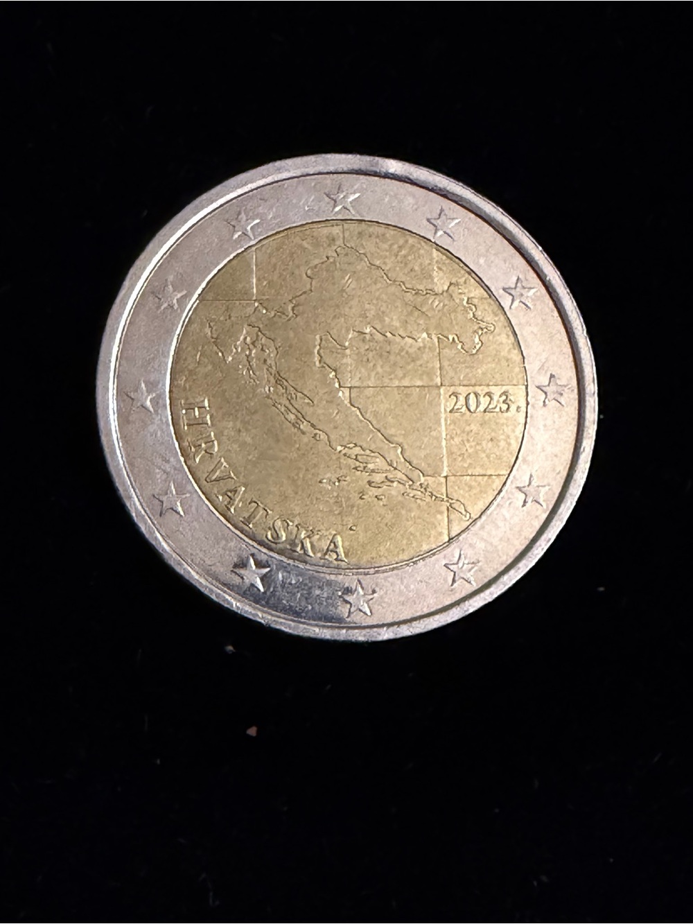 Croatia 2 Euro Coin 2023 Map of Croatia National Design Collector Piece